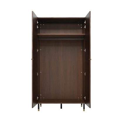 Wyatt Wooden Wardrobe With 2 Doors In Timber Tobacco