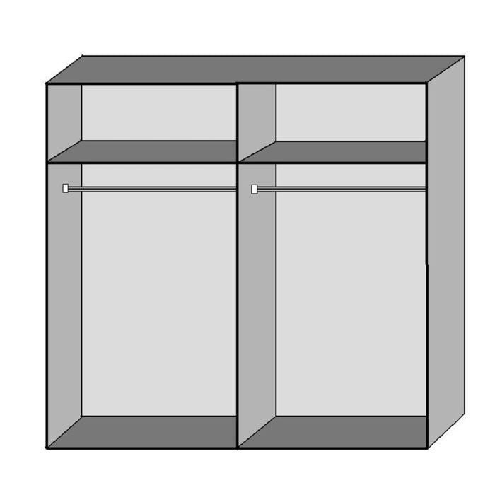 Ammar Mirrored 2 Door Sliding Wardrobe | White and Grey | Contemporary Space-Saver | Furco